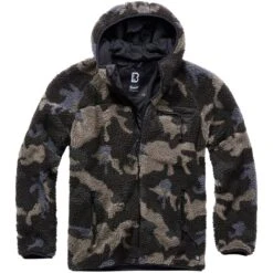 Brandit Teddyfleece Worker Jacke Mit Kapuze Darkcamo