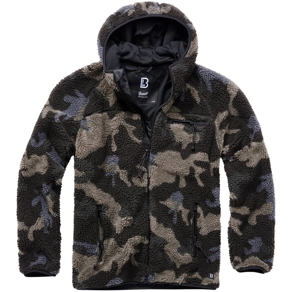 Brandit Teddyfleece Worker Jacke Mit Kapuze Darkcamo 3 Brandit Teddyfleece Worker Jacke Mit Kapuze Darkcamo