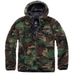Brandit Teddyfleece Worker Jacke Mit Kapuze Woodland